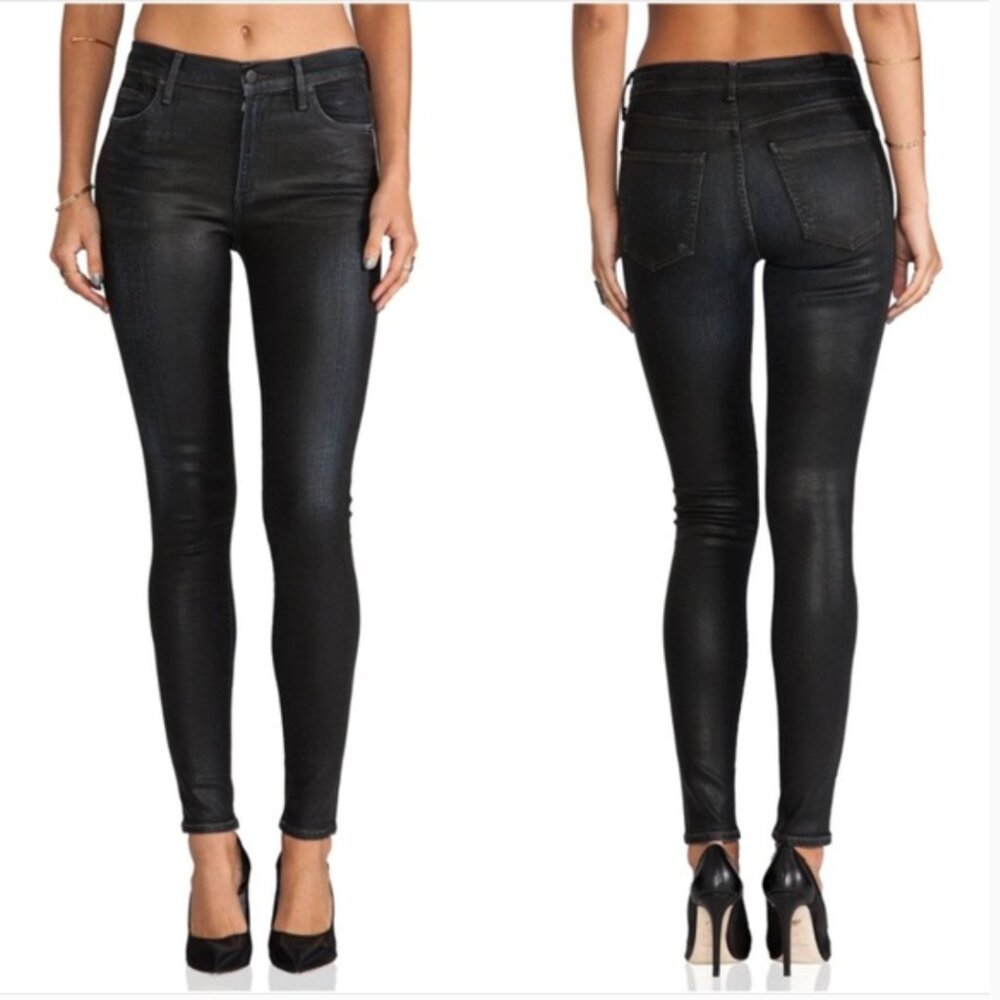 CITIZENS OF HUMANITY Rocket Slick High Rise Skinny Jeans, Coated Dark Navy/Black